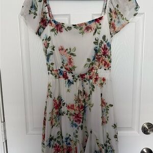 Trixxi Floral Flutter Sleeve Midi Dress